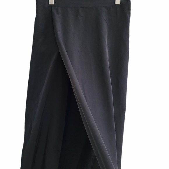 Black Maxi Skirt Split Thigh Size: LG Lightweight Flowy Stretch waist New - Picture 6 of 7